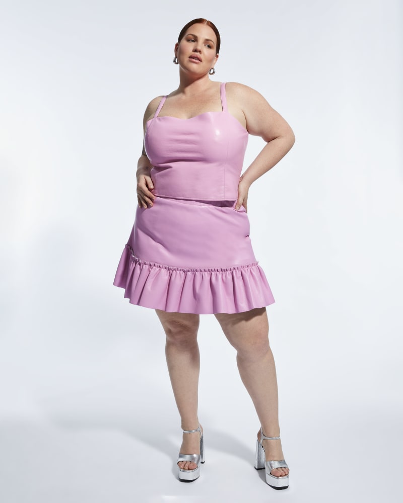 Clementine Recycled Leather Skirt Paris Pink